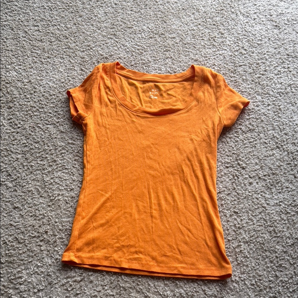 A New Day Orange Fitted Short Sleeve Tee